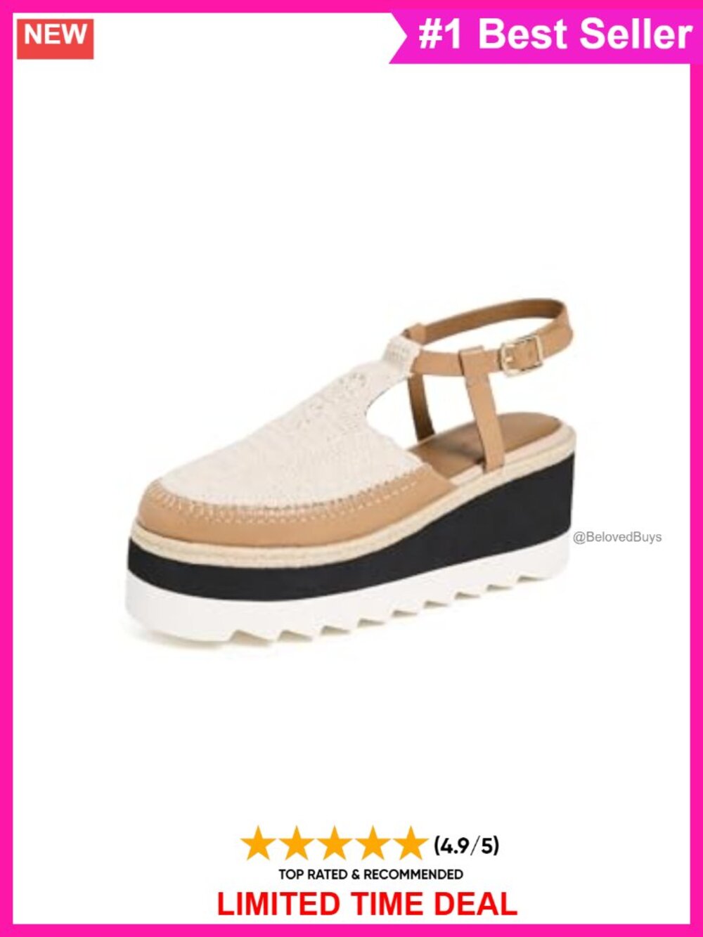 Woven Espadrille Platform Slingback Buckle Ankle Strap 3.25in Heel Casual Shoes